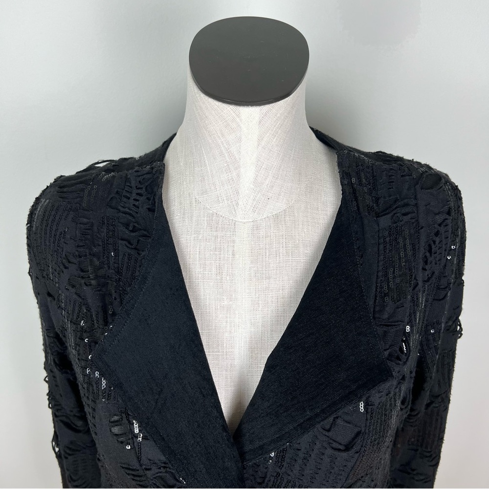 Tesoro Moda Distressed Suede Blazer Jacket - Picture 7 of 16